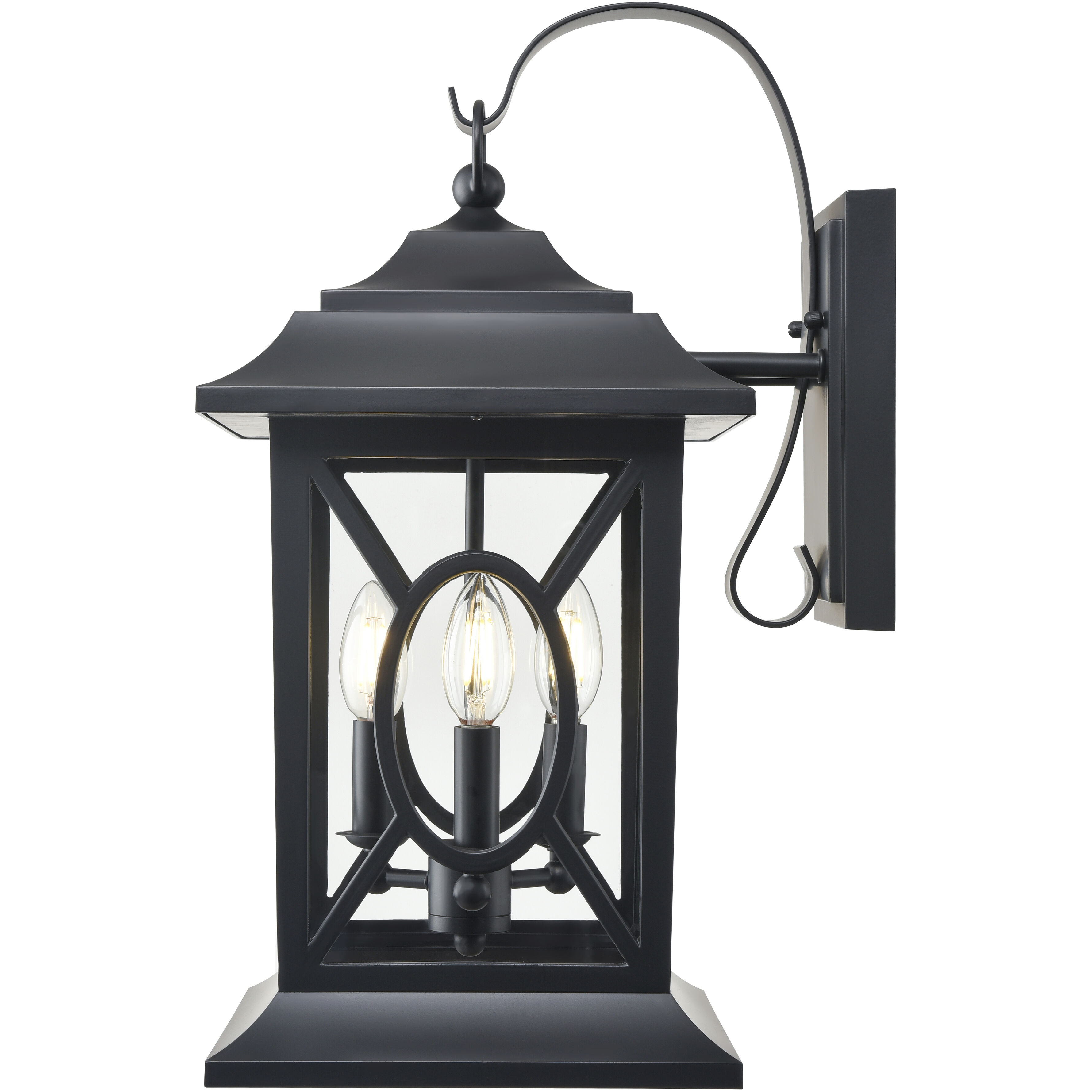 Allbert 3 Light 20.5 inch Powder Coated Black Outdoor Wall Sconce